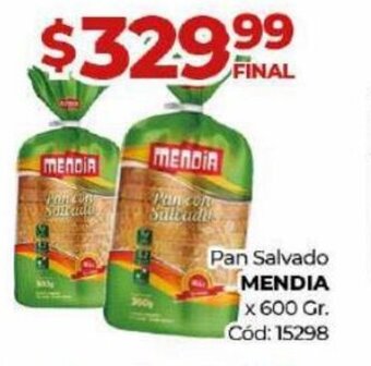 Diarco Pan Salvado Mendia x 600 gr oferta
