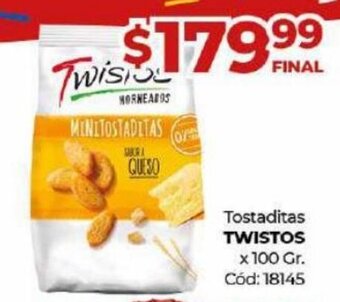 Diarco Tostaditas Twistos x 100 gr oferta