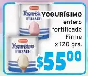 Unico Supermercados Yogurísimo entero fortificado Firme 120grs oferta