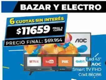 Diarco LED 43" AOC Smart TV FHD oferta