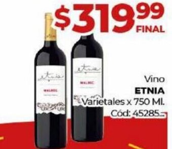 Diarco Vino Etnia Varietales x 750 ml. oferta
