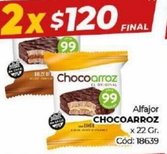 Diarco Alfajor Chocoarroz x 22 gr oferta
