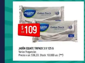 Walmart Jabón Equate Tripack 3 x 125g oferta