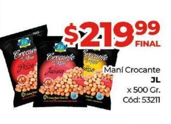 Diarco Maní Crocante JL x 500 gr oferta