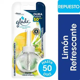 Coto Aromatizante de ambientes glade aceites naturales limón refrescante repuesto 21ml oferta