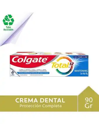 Punto de Salud Colgate - crema dental total 12 whitening tubo reciclable x90grs oferta