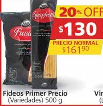 Supermercados Aiello Fideos primer precio oferta