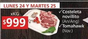 Supermercados Aiello Costeleta novillito tomahawk oferta