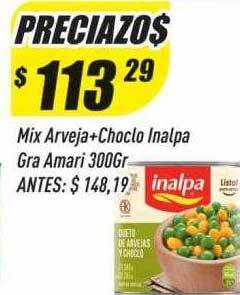 Supermercados Comodin Mix arveja+choclo inalpa gra amari 300gr oferta