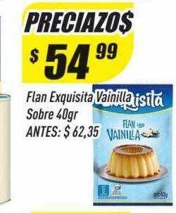 Supermercados Comodin Flan exquisita vainilla sobre 40gr oferta