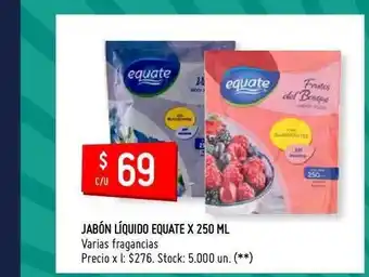 Walmart Equate Jabón Líquido 250ml oferta