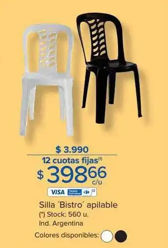 Carrefour Silla bistro apilable oferta