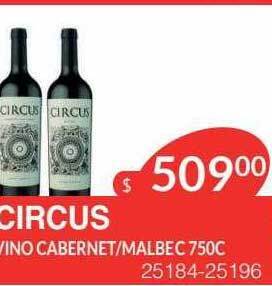 Masivos Circus vino cabernet malbec oferta
