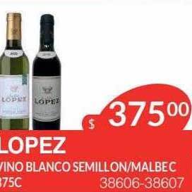 Masivos Lopez vino blanco semillon malbec oferta