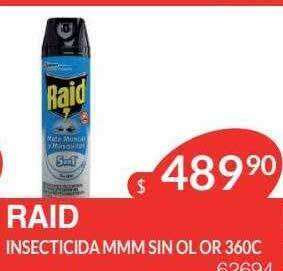 Masivos Raid insecticida mmm sin olor oferta
