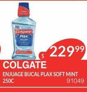 Masivos Colgate enjuague bucal plax soft mint oferta