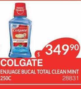 Masivos Colgate enjuague bucal total clean mint oferta