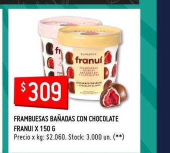 Walmart Franui Frambuesas Bañadas Con Chocolate 150g oferta
