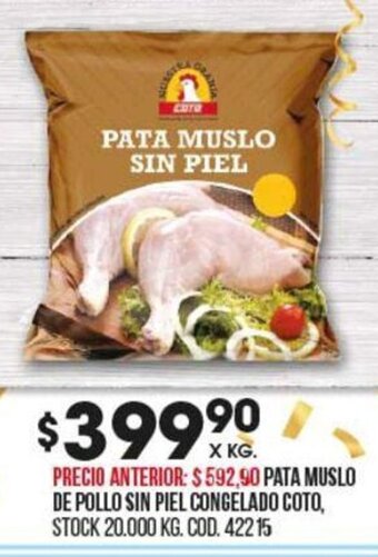 Coto Pata Muslo De Pollo Sin Piel Congelado Coto oferta