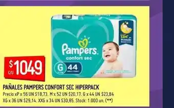 Walmart Pampers Pañales Confort Sec Hiperpack oferta