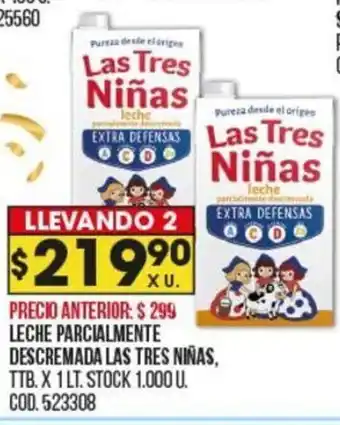 Coto Leche Parcialmente Descremada Tres Niñas oferta