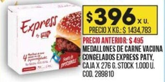 Coto Medallones de Carne Vacuna Congelados Express Paty oferta