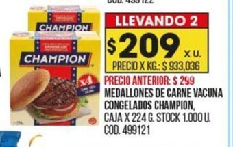 Coto Medallones de Carne Vacuna Congeladas Champion oferta