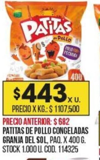 Coto Patitas de Pollo Congeladas Granja Del Sol oferta