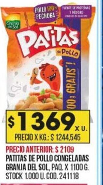 Coto Patitas de Pollo Congeladas Granja Del Sol oferta