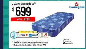 Walmart Suavegon Colchón De Espuma 1 Plaza Fashion oferta