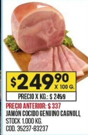 Coto Jamón Cocido Genuino Cagnoli oferta
