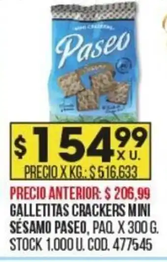 Coto Galletitas Crackers Mini Sésame Paseo oferta