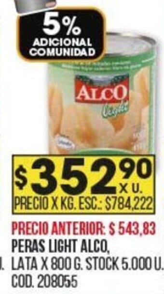 Coto Peras Light Alco oferta