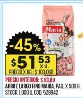 Coto Arroz Largo Fino María oferta