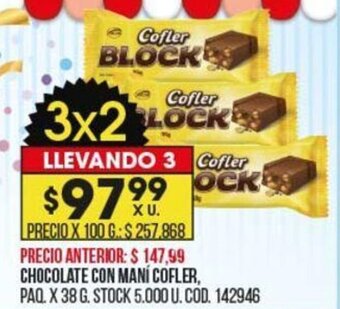 Coto Chocolate Con Maní Cofler oferta