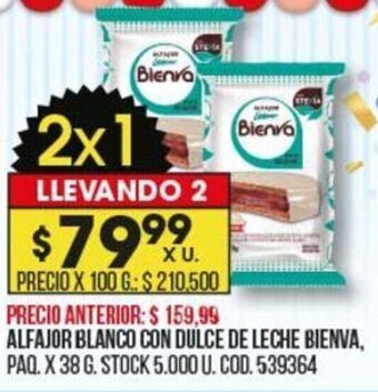 Coto Alfajor Blanco Con Dulce De Leche Bienva oferta