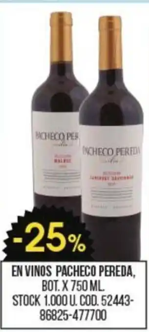 Coto En Vinos Pacheco Pereda oferta