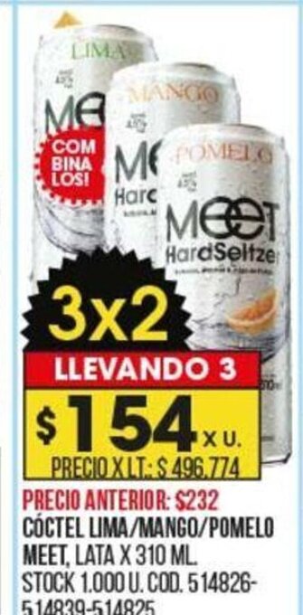 Coto Cóctel Lima/Mango/Pomelo Meet oferta