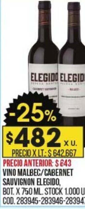 Coto Vino Malbec/Cabernet Sauvignon Elegido oferta