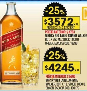 Coto Whisky Red Label Johnnie Walker oferta