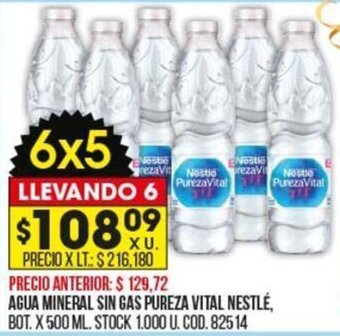 Coto Agua Mineral Sin Gas Pureza Vital Nestlé oferta