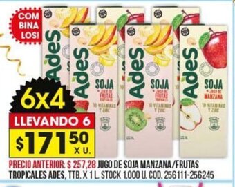 Coto Jugo de Soja Manzana/Frutas Tropicales Ades oferta
