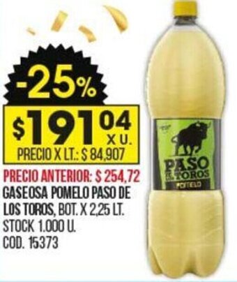 Coto Gaseosa Pomelo Paso de Los Toros oferta