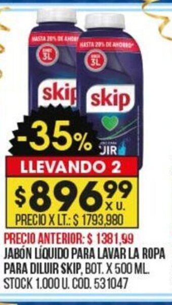 Coto Jabón Líquido Para Lavar La Ropa Para Diluir Skip oferta