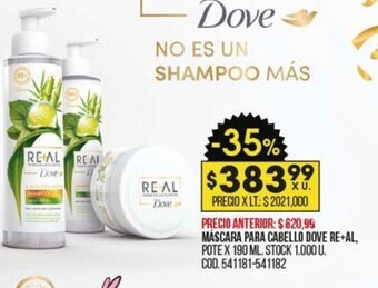 Coto Máscara Para Cabello Dove Re+Al oferta