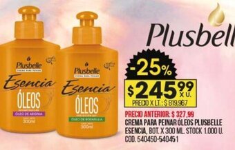 Coto Crema Para Peinar Oleos Plusbelle Esencia oferta