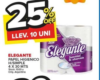 Carrefour Maxi Elegante papel Higienico H/Simle 4x30mts oferta