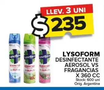 Carrefour Maxi Lysoform Desimfectante Aerosol Vs Fragancias x 360cc oferta