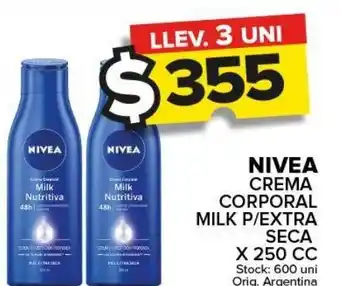 Carrefour Maxi Nivea Crema Corporal Milk P/extra Seca x 250cc oferta