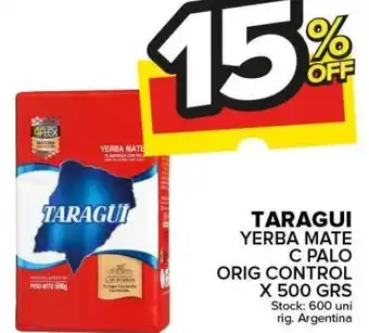 Carrefour Maxi Taragui Yerba mate c Palo Orig Control x 500grs oferta